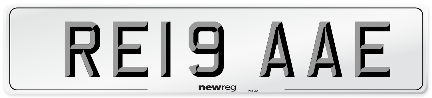 RE19 AAE Number Plate from New Reg